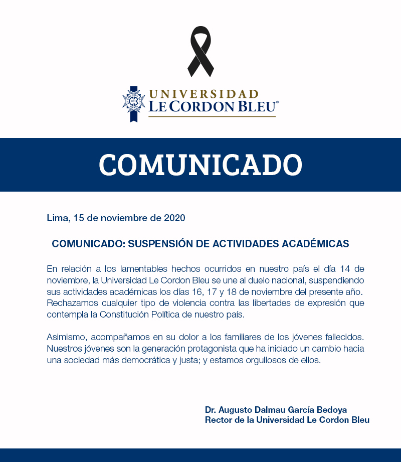 COMUNICADO: SUSPENSIÓN DE ACTIVIDADES ACADÉMICAS