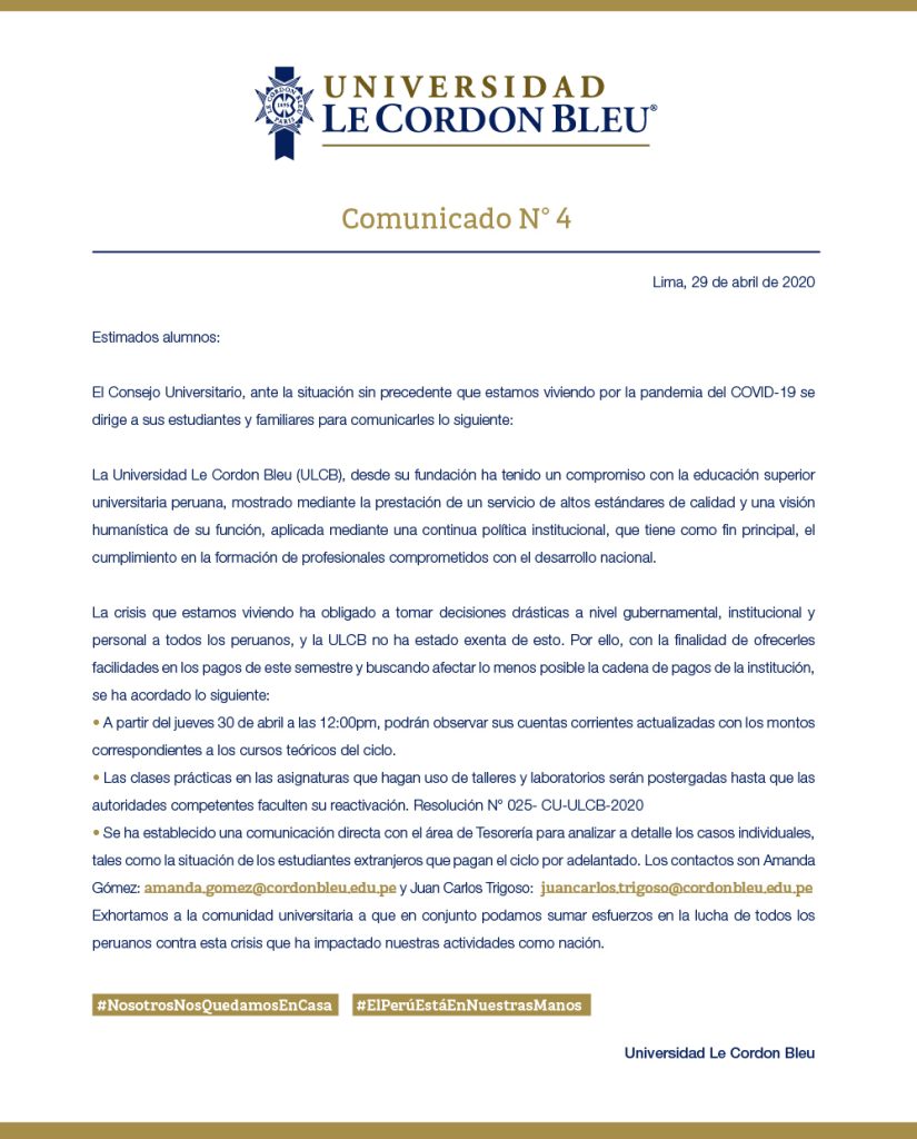 COMUNICADO OFICIAL N° 4