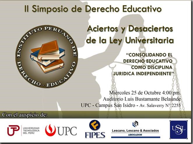 II Simposio de Derecho Educativo : Aciertos y Desaciertos de la Ley Universitaria